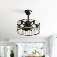 Sofucor Deckenventilator mit Licht, DC, 51cm, sieben ABS-Flügel, 6 Geschwindigkeitsstufen, mit 3 Stangenlängen