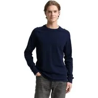 TOM TAILOR Denim Rundhalsshirt mit Logo Stickerei