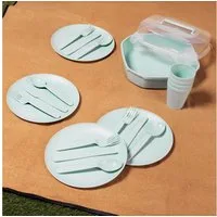 Gravidus Geschirr-Set Picknick-Set 21-tlg. aus Kunststoff für Camping, Garten und Ausflüge (21-tlg), Kunststoff