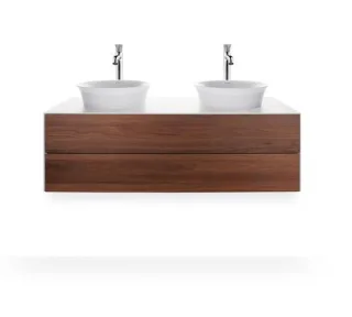 Duravit White Tulip Konsolenwaschtischunterbau wandhängend Amerikanischer Nussbaum & Weiß Matt & Sei WT4988B7736