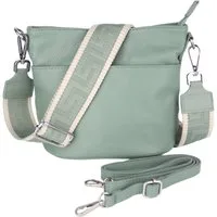 MIRROSI Umhängetasche Damen, Crossbody Bag, Echtleder Made in Italy (1 Tasche 2 Gurte oder Basic Version 1 Tasche 1 Gurt), 24x18x12cm (BXHXT)