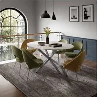 Vicco Esstisch Loyd, Weiß/Grau, 120 x 76.5 cm ausziehbar (1-St)