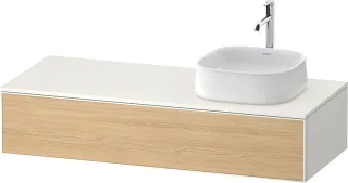 Duravit Zencha Konsolenwaschtischunterbau wandhängend Natur Eiche & Weiß Matt & Supermatt 1300x550x2 ZE4812R30840000