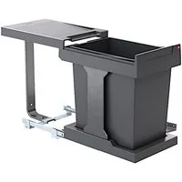 Hailo Einbaumülleimer Hailo Abfallsammler 3636001 AS Swing Solo 20 Liter automatic, für Schrankbreite ab 400 mm mit Drehtür
