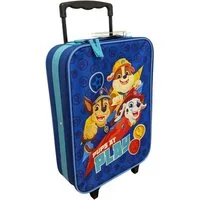 PAW PATROL Kinderkoffer Trolley Kindertrolley Pawpatrol Blau 12 L Innenmaße: 40x30x10cm, 2 Rollen, Rundumöffnung, Spanngurt, Teleskopgriff, Leicht