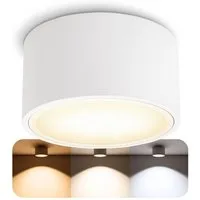 SSC-LUXon LED Aufbaustrahler Flacher LED Aufbaustrahler CELI-X in rund matt mit 5W drei Lichtmodi, Warmweiß