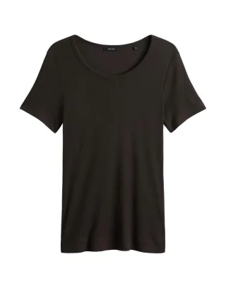 Opus - Geripptes T-Shirt - Safin braun - Gr. - 38