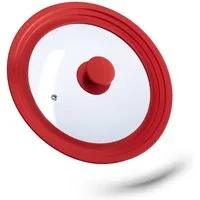 relaxdays Topfdeckel Universal Topfdeckel 22-26 cm Silikon, rot