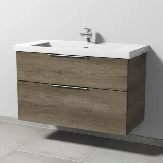 Sanipa 3way Waschtischunterbau zu Villeroy & Boch Subway 3.0 Waschtisch mit 2 Auszügen, Eiche-Nebras UM84937