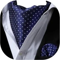 LuxusKollektion Krawatte Krawattenschal Herren Hochzeit Ascot Paisley Navy blau Einheitsgröße