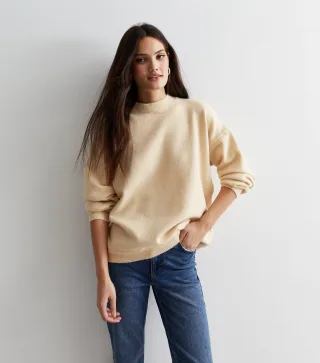 Feinstrick-Pullover Creme