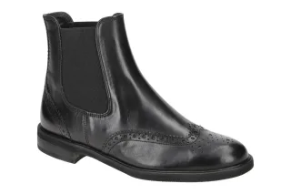 Paul Green Damen Stiefeletten 8070-020 Schwarz Echtleder Chelsea Boots Blocka...