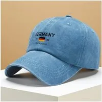 XCOAST Baseball Cap Fan Baseball Kappe Deutschland – Vintage Dad Hat Deutschland Farbe Hellblau - EM, WM, Länderspiele