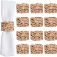 FELIXLEO Serviettenring Serviettenringe 12er Set Wasserhyazinthe handgefertigt Party Hochzeit, (1-tlg)