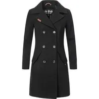 Marikoo Kurzmantel Nanakoo edler Damen Trenchcoat in Wollmantel-Optik