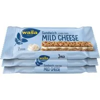 Wasa Brot, Wasa Sandwich Mild Cheese Käse 3er Volkorn Knäckebrot Riegel 90g