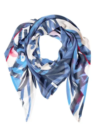 CECIL - Tuch mit grafischem Allover-Print blau