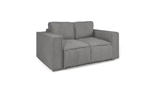 Sofa Designersofa 2-Sitzer VAJANA Stoff Tilia Grau