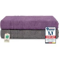 Komfortec Saunatuch Frotte aus 100% Baumwolle, Frottee (Packung, 2-St), 80x200 Saunatücher set XXL, Weich, Schnelltrocknend
