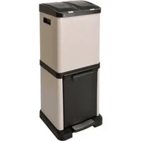 SVITA Mülltrennsystem 3XCombo, 32L Fassungsvermögen, Inneneimer mit Henkel, Taupe