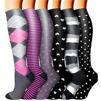 Mutig Kompressionsstrümpfe 6 Paar Lange Kompressionssocken für Damen & Herren (Sportsocken & Reisesocken, Bequem und Elastisch) Ideal für Sport, Reisen und Alltag