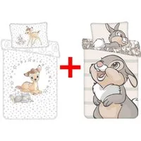 Disney Kinderbettwäsche Disney Bambi und Klopfer Babybettwäsche 100x135cm 2er-Set, Renforcé, 2 teilig
