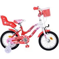T&Y Trade Kinderfahrrad 14 Zoll Kinder Mädchen Fahrrad Kinderfahrrad Rad Bike LOVELY ROT 1493, 1 Gang, Korb, Stützräder, Puppensitz, Schutzbleche, Kettenschutz
