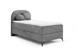 Boxspringbett Gästebett GORGIA 70x200cm Stoff Jasmin Grau