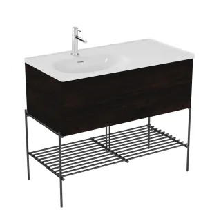 VitrA Equal Set Möbelwaschtisch asymmetrisch 100 cm Waschtischunterschrank mit Auszug,81095 81095