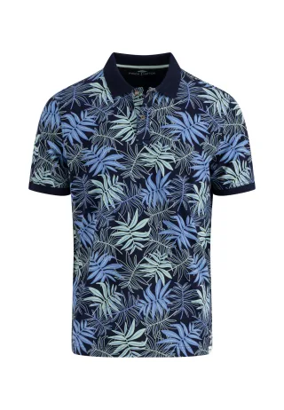 FYNCH-HATTON - Polo, slub, AOP navy - Gr. - L