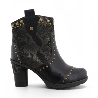 Mustang Damen schwarze Blumen-Fußstiefel mit Absatz – M0162012
