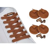 ELANOX Schnürsenkel 4 Stück 8 mm BREIT elastische Schnürsenkel mit Mettalkapseln