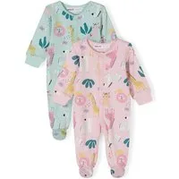 MINOTI Schlafoverall Schlafanzüge mit Print, 2-er Pack (0-24m)