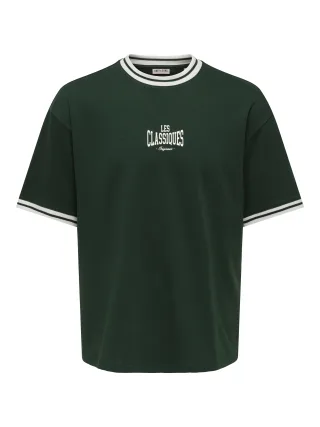 ONLY&SONS - ONSLES CLASSIQUES CASPIAN BOXY SS TEE Pine Grove - Gr. - XL