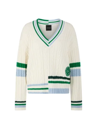 Marc Cain Sports - Ringel-Zopfpullover Rethink Together off-white - Gr. - 34