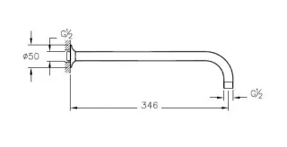 VitrA Universal Wandarm für Duschkopf mit 90 Grad Bogen Länge 35 cm Schwarz Hochglanz,A4565239 A4565239
