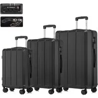 YONSLY Trolleyset Premium ABS-Hartschalen-Reisekoffer Trolley, 4 Rollen, (Spar-Set, 3 tlg., M/L/XL), TSA-Schloss, YKK-Reißverschluss & austauschbare Rollen und Griffe