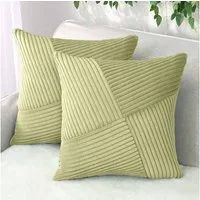 Amilian Dekokissen Sofakissen 40x40 2er Set mit Füllung und Bezug - Cord-Optik, Reißverschluss, formstabil, 2 Stück
