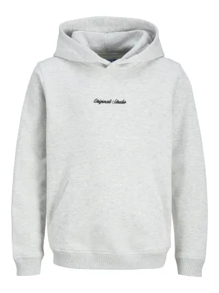 JACK&JONES - JORNORREBRO EMB SWEAT HOOD NOOS JNR white melange - Gr. - 140