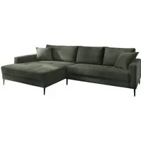 Trends by HG Ecksofa Summer L-Form, B: 280cm, in Cord & Struktur, wahlweise mit Kopfstützen, schwarze Metallfüße