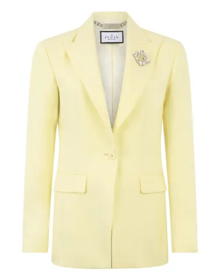 Wool Fitted Single-Breasted Blazer