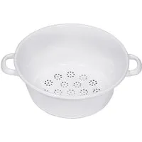 Riess Küchensieb Riess Gemüsesieb Durchmesser 26 cm weiß Emaillie, Emaille