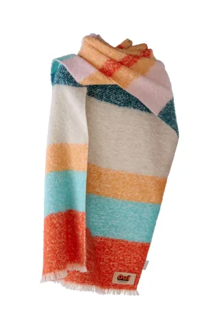 Oui - Schal gestreift red green - Gr. - ONE SIZE