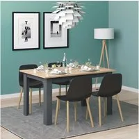 Vicco Esstisch Karlos, Goldkraft Eiche/Anthrazit, 140 x 90 cm (1-St)