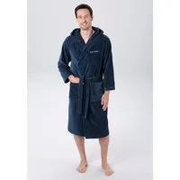 Bruno Banani Unisex-Bademantel Daniel, ideal für Sauna & Spa, Hotelbademantel, Morgenmantel, Langform, Veloursfrottier, Kapuze, Gürtel, Damen & Herren Bademantel, lang, mit Taschen, S-5XL