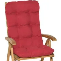 Beautissu Hochlehnerauflage 2er Set Hochlehner Auflagen Flair HL, 120x50x8cm, Rot, Sitzpolster Set für Gartenstühle Outdoor – Stuhlkissen für Hochlehner