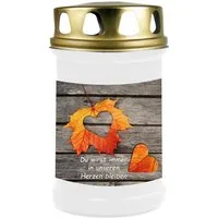 HS Candle Grabkerze mit Motiv Brenndauer 48h (1-tlg), Ø7xH14,5 cm, Grabkerze mit Motiv im 1er, 3er, 6er, 9er Pack