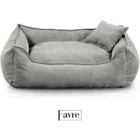 FAVRE Tierbett Hundebett Lucky mit abnehmbarem, waschbarem Cord-Bezug, 100% Polyester, verschiedene Größen, Gratis Kopfkissen