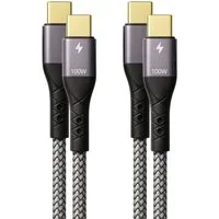 ProfiPatch ProfiPatch USB C Kabelset 100W PD 3.0 5A E-Mark Chip 2x1m Goldkontakt USB-Kabel