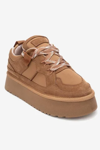 Riven Leder Plateau Turnschuh Damen